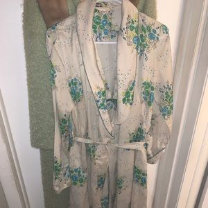 Vintage Christian Dior Silk Nightgown and Robe Set